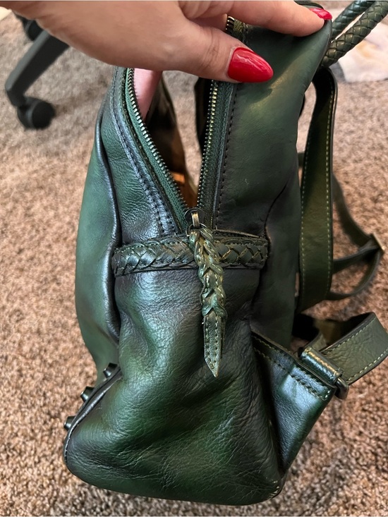 Classic Vintage style Genuine Dark Green Leather Backpack- IVTG main image 10
